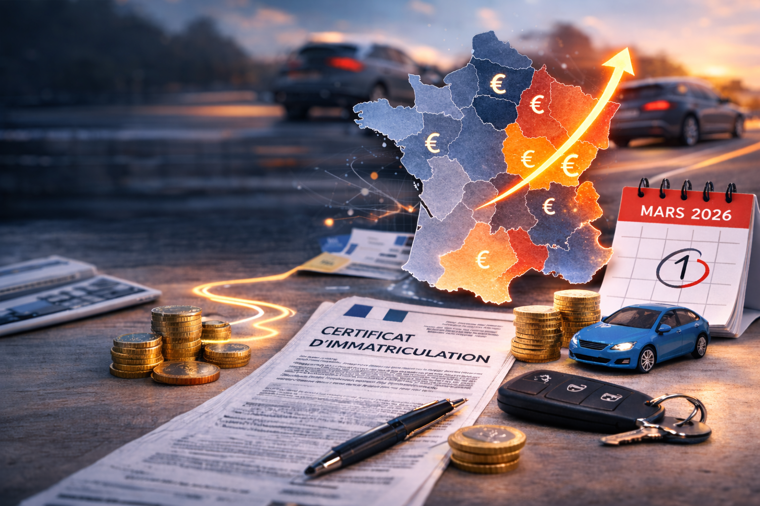 Changement du prix de la carte grise en mars 2026